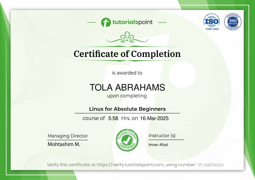 Linux certificate badge